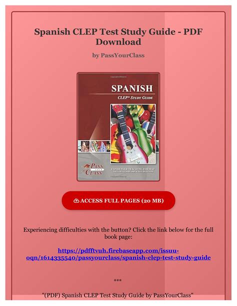 spanish clep exam study guide